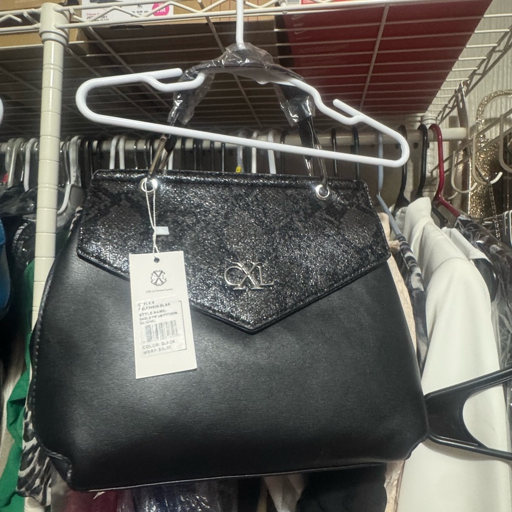 Christian Lacroix Black and Silver Satchel